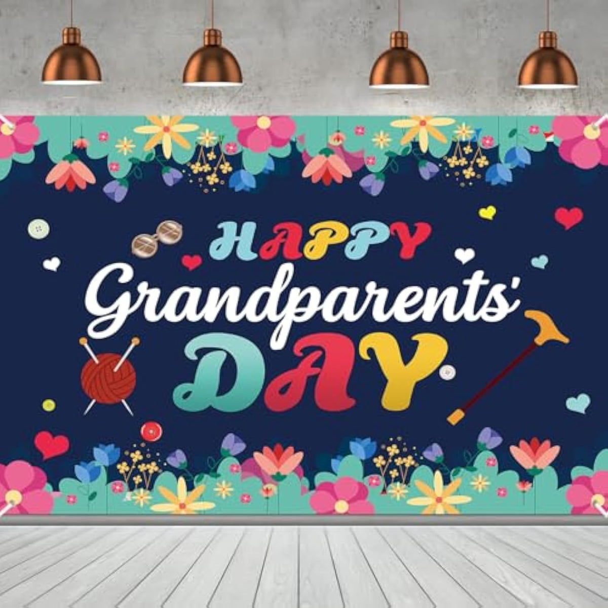 Grandparents Day Backdrop Banner 63x39 Inch Photo Booth Wall Decor