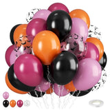 Halloween Balloons Set 12 Inch Orange Black Purple Bat Confetti Latex Party Decorations