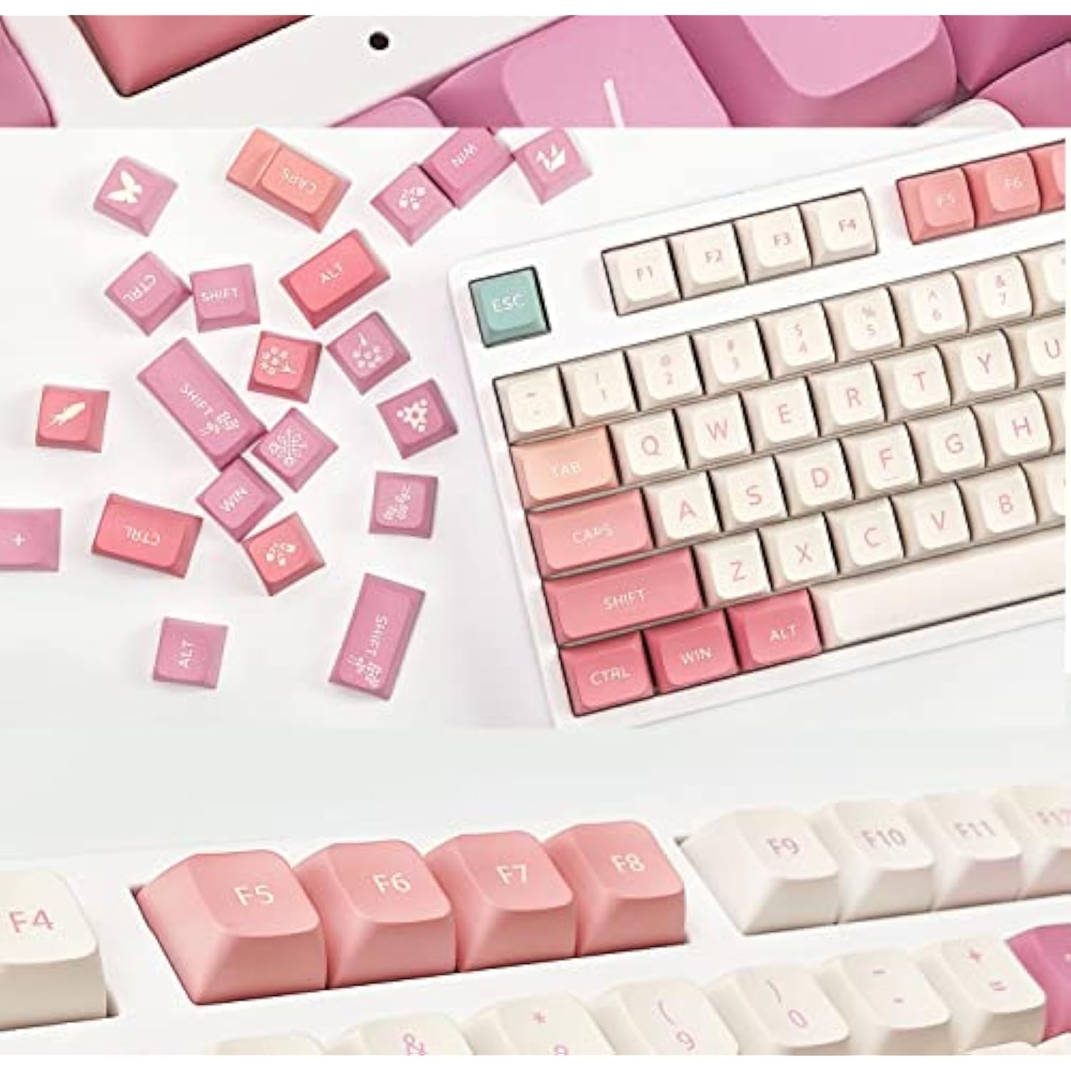 Pbt Keycaps Xda Cute Pink Keycaps Dye Sublimation Universal Mechanical Keyboar