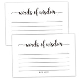 50 Words Of Wisdom Advice Cards For Graduation, Marriage, Wedding, Use As Bridal Or Baby Shower Party Games, Boy Or Girl Baby Prediction Or Advice Cards. 4" X 6"