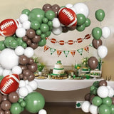 Football Balloon Arch Kit, Football Party Decorations Favors Banner, First Year Down Football Birthday Party Decorations, Superbowl Party Decorations 2025 With Sage Green And Coffee Brown Balloons