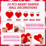 26 Pcs Happy Valentine’S Day Party Decorations 3D Red Heart Wall Decor For Boy Girl Happy Valentine’S Day Wedding Anniversary Party Supplies