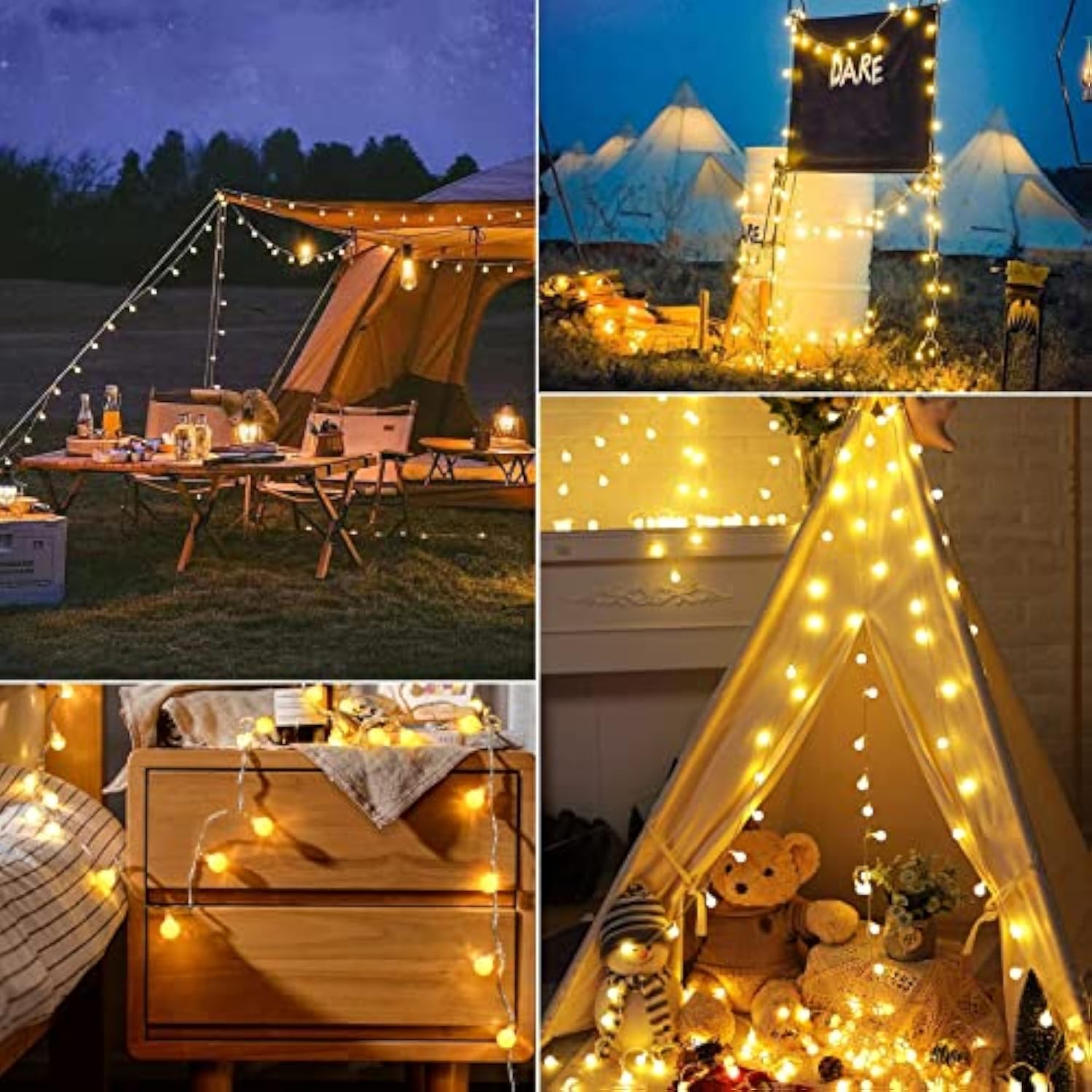 33Feet 100 Leds Globe String Lights, 8 Modes Usb Ball String Lights With Remote For Indoor/Outdoor Commercial Decor, Gar