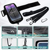 Phone Holder For Running, Running Armband Phone Holder With Carabiner, Phone Armbands For Iphone 17 16 15 14 13 12 11Pro Max & Galaxy S25/S24/S23, Cell Phone Armband Up To 6.8'' Phone (Black)