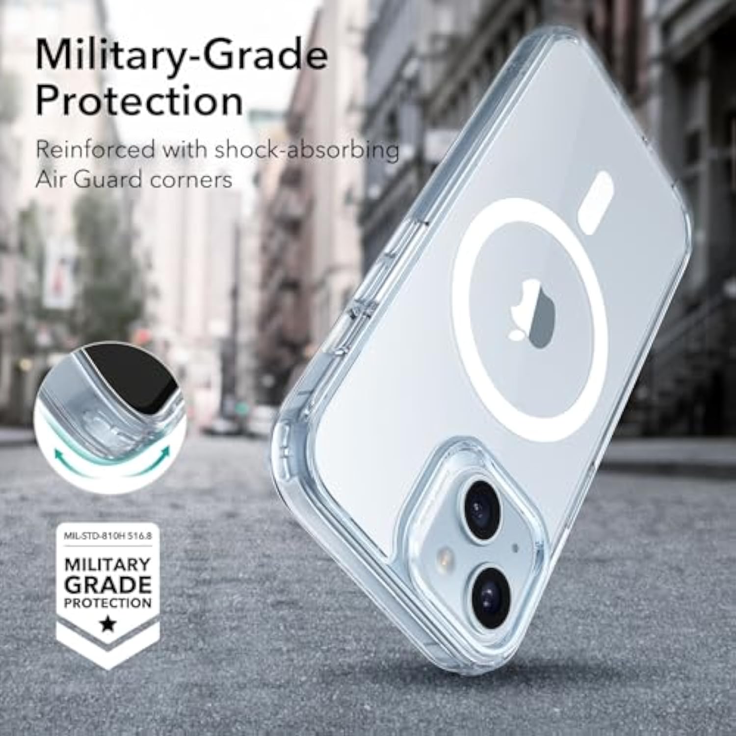 Esr For Iphone 15 Plus Case, Compatible With Magsafe, -Grade Protection, Yellowing Resistant, Scratch-Resistant Back, Magnetic Phone Case For Iphone 15 Plus, Classic Series, Clear Blue