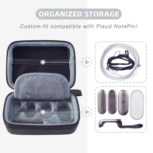 Hard Case Compatible With Plaud Notepin/Notepin S Ai Voice Recorder,Scratch And Fall Resistant Integrated Storage, Comes With A Mesh Accessories Storage Bag (Case Only)