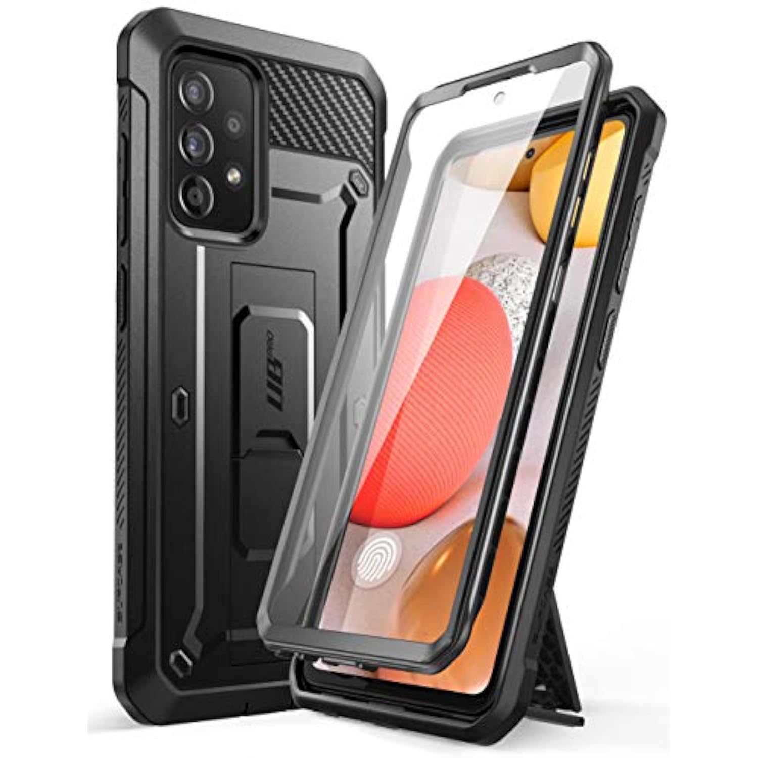 SUPCASE for Samsung Galaxy A52 4G/5G Case with Screen Protector (Unicorn Beetle Pro), [Built-in Stand & Belt Clip] Full-Body Heavy Duty Rugged Kickstand Protective Phone Case for Galaxy A52s, Black