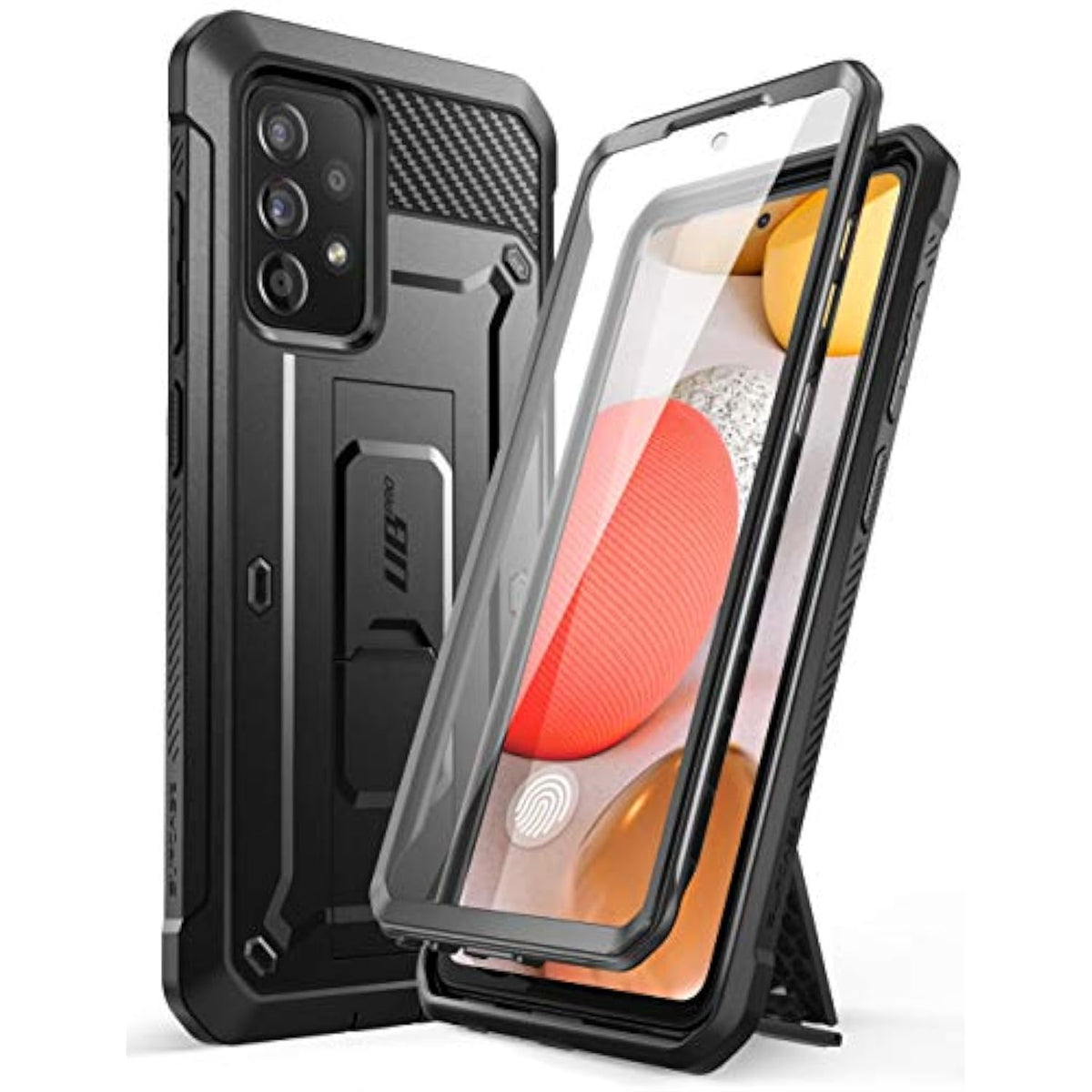 SUPCASE for Samsung Galaxy A52 4G/5G Case with Screen Protector (Unicorn Beetle Pro), [Built-in Stand & Belt Clip] Full-Body Heavy Duty Rugged Kickstand Protective Phone Case for Galaxy A52s, Black