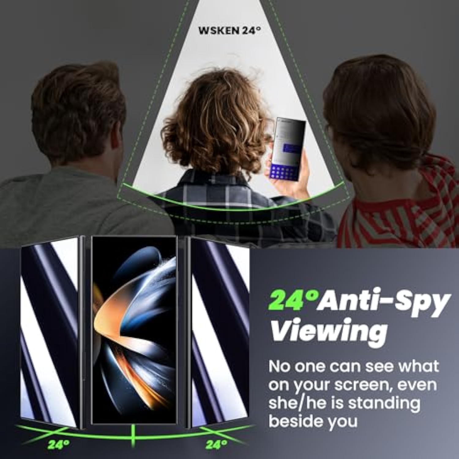 For Samsung Galaxy S24 Ultra Privacy Screen Protector Tempered Glass [24° Anti-Spy] [Zero Bubble] [Auto Dust-Remove] [Support Fingerprint Unlock] Anti Glare Hd 9H 6.8 Inch - 2 Pack