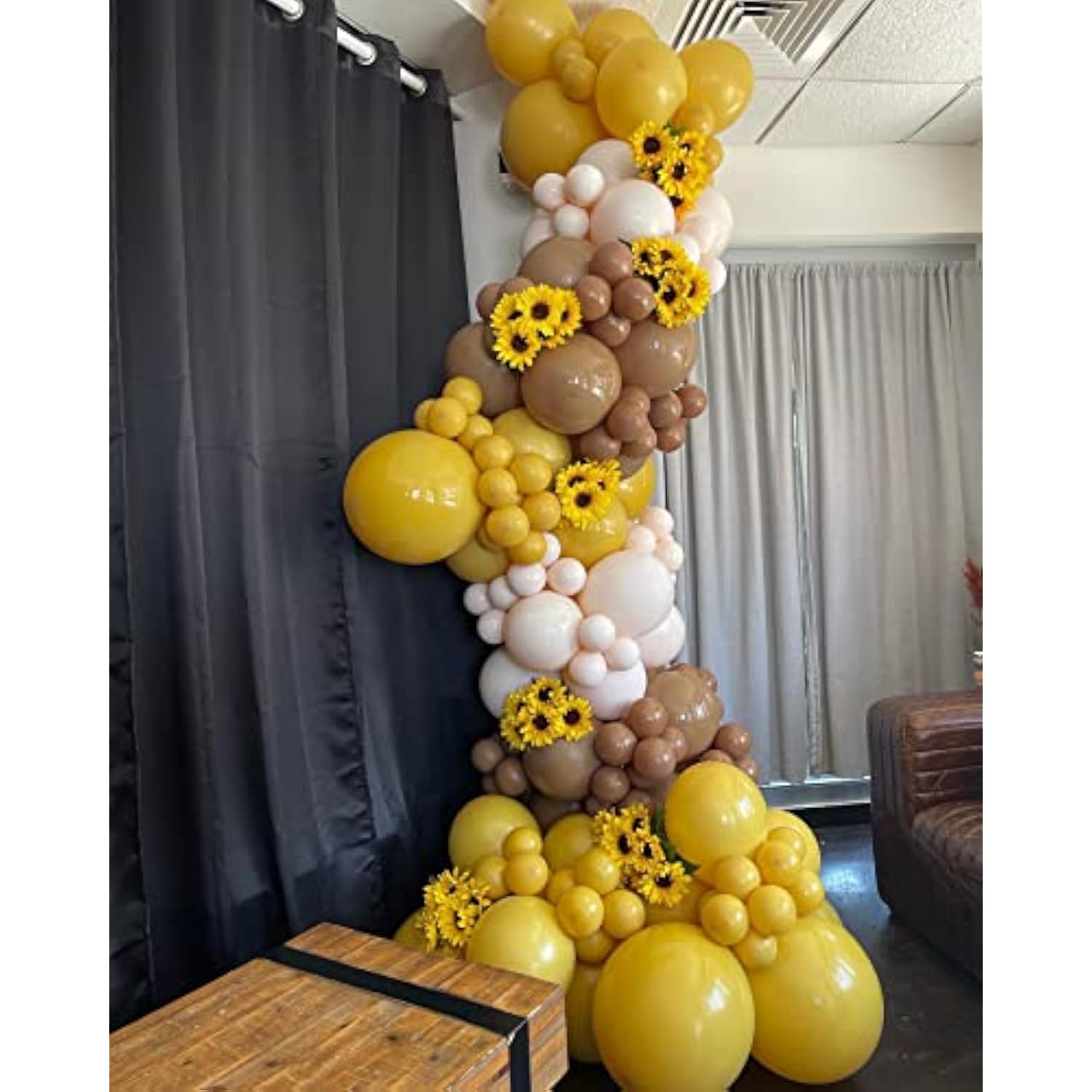 Mustard Yellow Balloon Garland Arch Kit - 84Pcs, 5In +12In +18In Matte Yellow Latex Balloons For Birthday, Baby Shower, Thanksgiving & Festivals