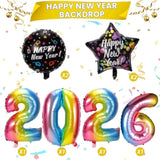XL Happy New Year 2026 Banner Backdrop Party Supplies