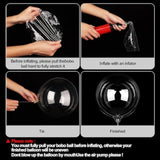 Bobo Balloons Kit, 60Pcs Clear Balloons For Stuffing, Different Sizes For Birthdays, Weddings, Baby Showers, Durable Tpu - Party Decorations, Bulk Balloons, Bobo Balloons Set(8/11/18/20/24")