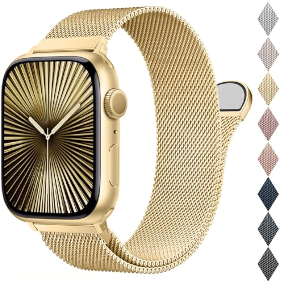 Mesh Metal Loop Stainless Steel Apple Watch Band Magnetic Clasp 38-42mm