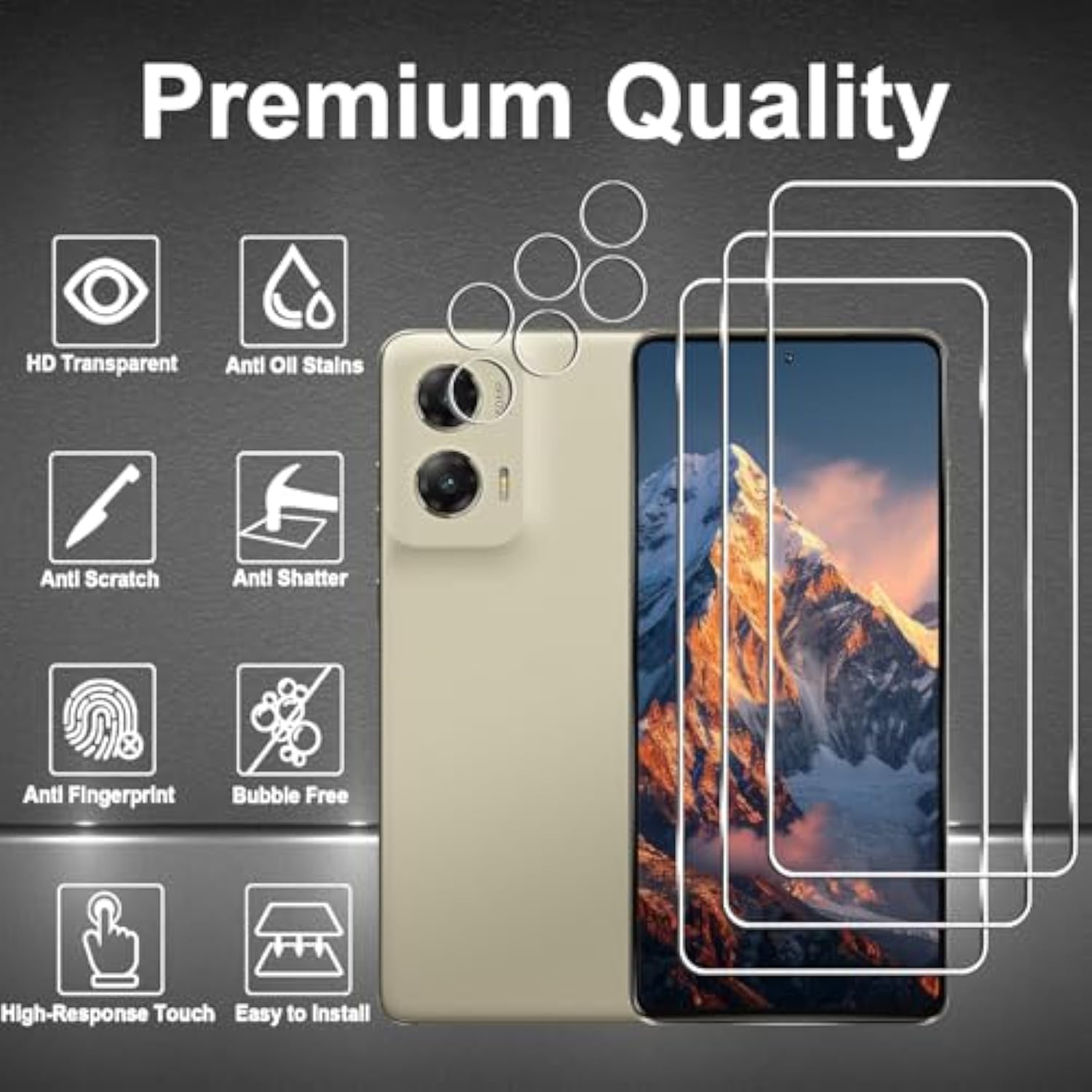 3+3 Pack Moto G Stylus 5G 2024 Tempered Glass Screen & Camera Protector