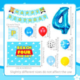 Reach Four The Sky Birthday Decorations Cartoon Story Birthday Party Decorations 4Th Bday Balloon Garland Arch Backdrop For Boy