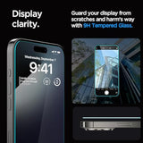 Spigen Tempered Glass Screen Protector [GlasTR EZ FIT] designed for iPhone 15 Pro [Case Friendly] - 2 Pack