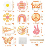 30Pcs Groovy Retro Hippie Boho Table Centerpieces for 60s Party Decorations