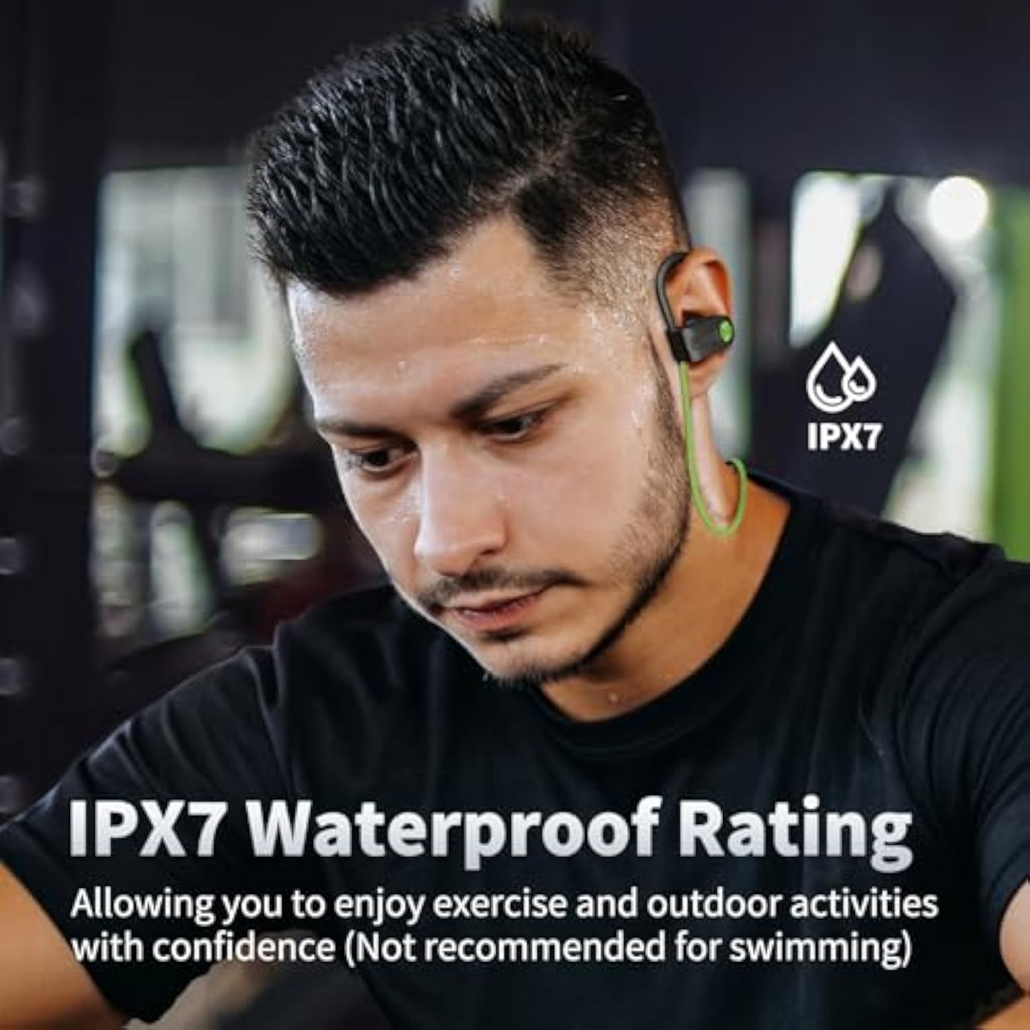 Bluetooth Headphones, Wireless Earbuds Ipx7 Waterproof Bluetooth 5.3 Headphones With 16Hrs Playtime Stereo Bass Headsets With Mic Running Headsets With Earhooks For Sports Running Workout