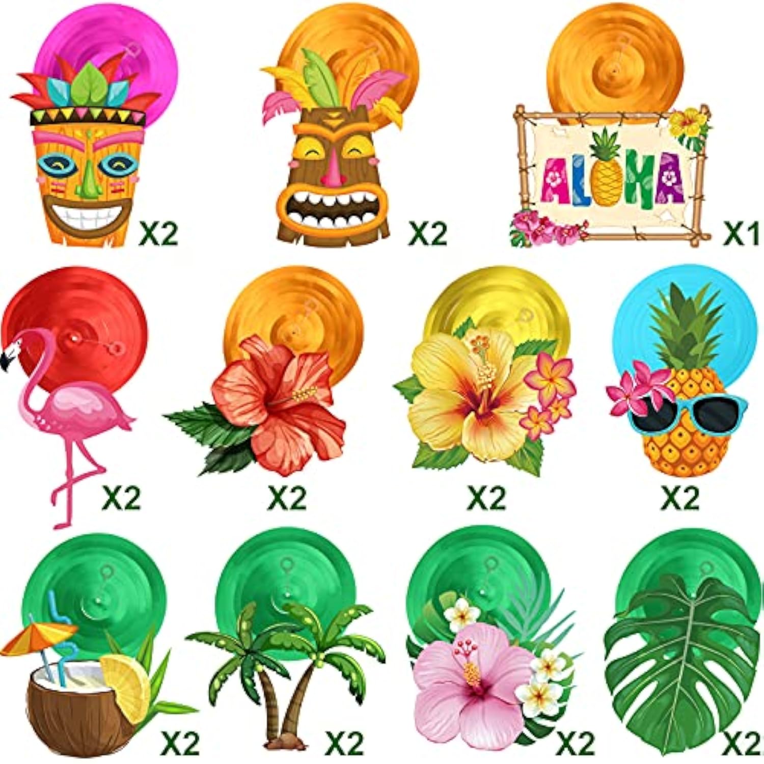 30pcs Luau Swirl Decorations Tropical Ceiling Decor for Beach Party
