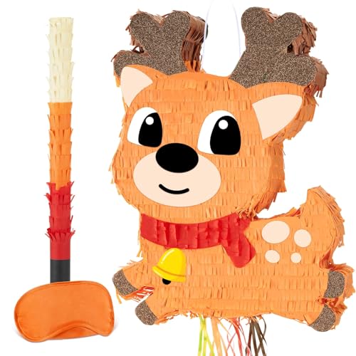 Christmas Reindeer Piñata - Pull String Christmas Elk Decorations