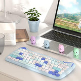 Bluetooth Wireless Keyboards, Colorful Cute Cat Deisgn Office Keyboards, Porta