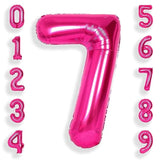 40 Inch Hot Pink 7 Number Balloon, Jumbo Foil for 7th Birthday Party Decor
