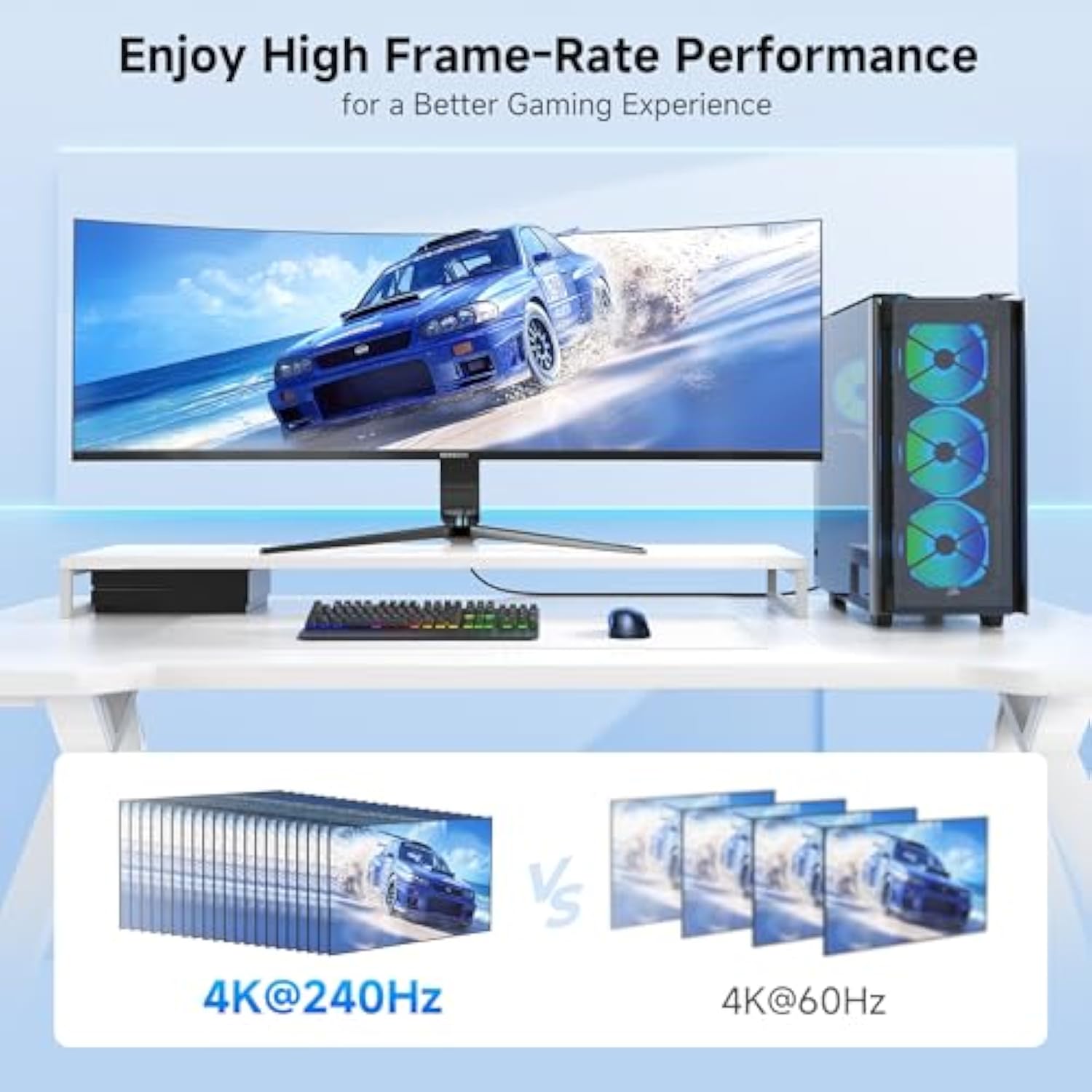 Cable Matters DisplayPort to DisplayPort Extension Cable - 6ft, Supports 8K 60Hz, 4K 240Hz DP Extension Cable 1.4, DP Male to Female