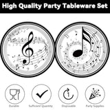 50Pcs 7Inch Musical Note Plates Music Themed Tableware Newborn Baby Shower Musical Notes Disposable Paper Dinnerware For Picnic Dessert Kids Party Baby Shower Birthday Music Party Decorations