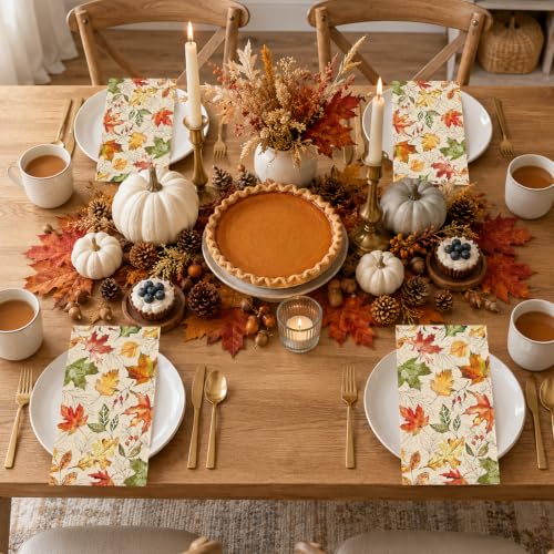 Fall Paper Napkins, Autumn Leaf Thanksgiving Bathroom Paper Hand Towels
