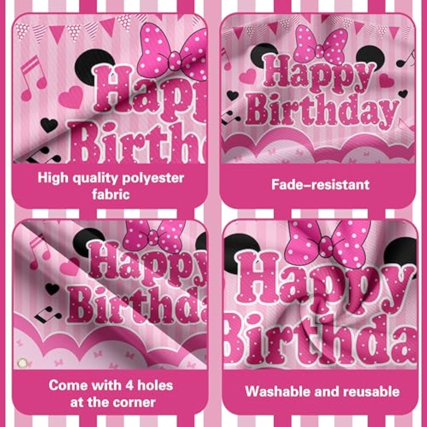 Pink Birthday Party Supplies, Pink & Black Balloon Arch Garland Kit Backdrop