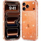 Compatible With Iphone 17 Pro Case Clear Glitter, Hard Pc Back Shockproof Protective Bumper Cover, Sparkle Bling Sparkly Cute Slim Women Girls Phone Cases