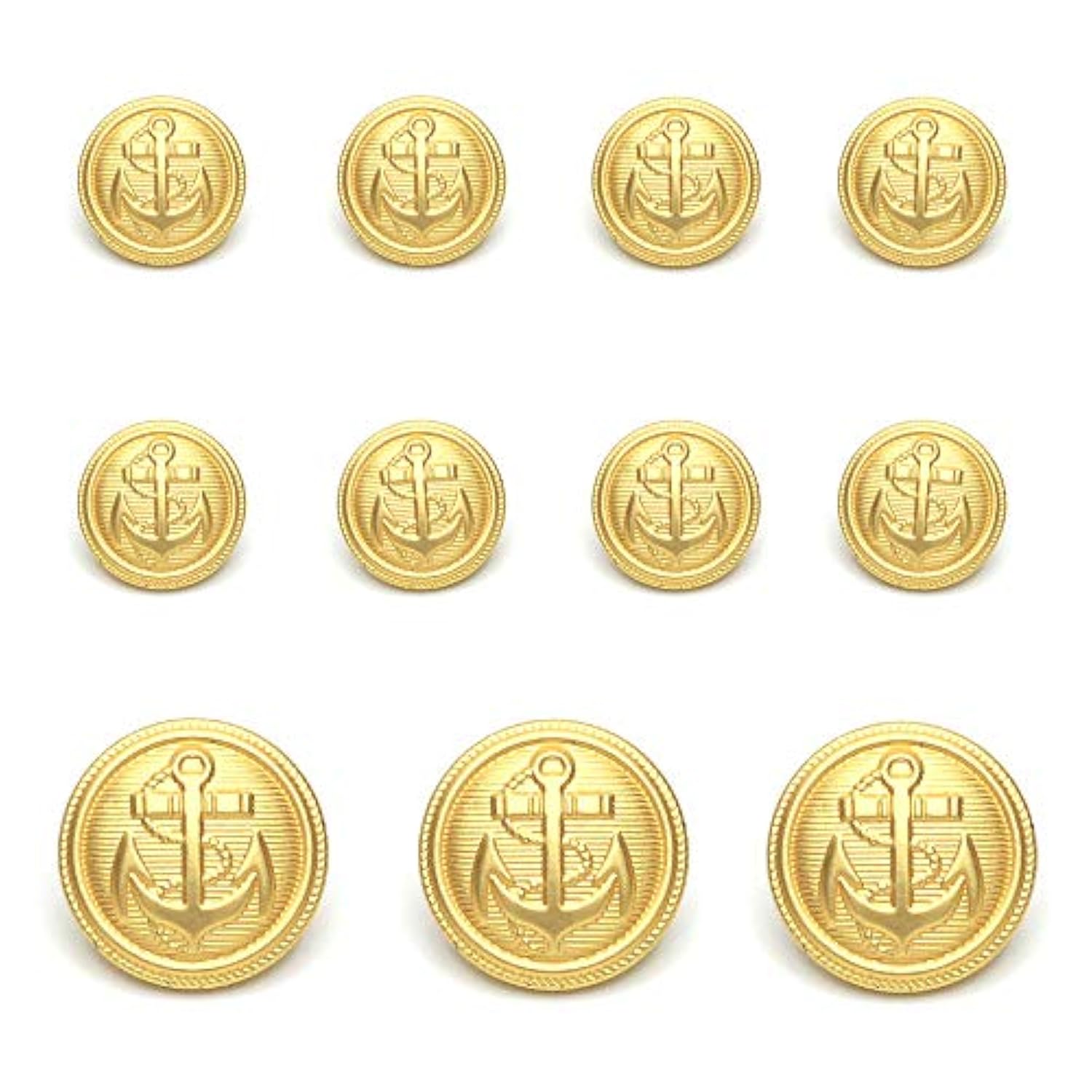 11 Pcs Gold Metal Blazer& Suit Buttons Set -Premium Sewing Buttons For