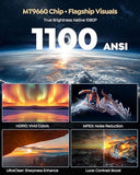 Google Tv Projector 4K Supported, Wifi And Bluetooth, Outdoor Movie Projector, Auto Focus, Home Theater Projector