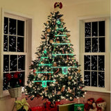 2 Pcs Christmas Tree Ladder Lights With Remote, 3 Ft & 2.4 Ft Window Wall Hanging Lights With Timer & 8 Modes, Led Chris