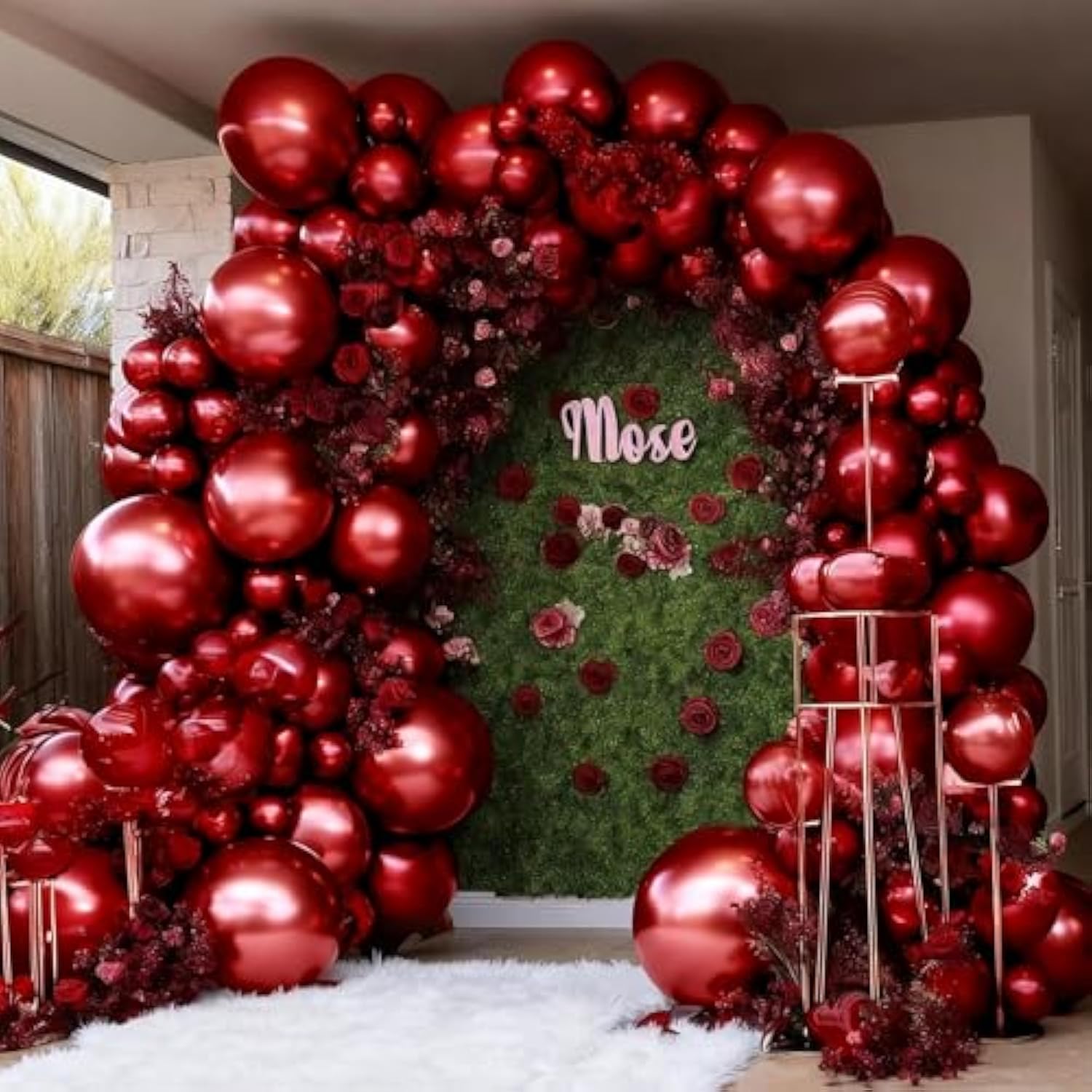 Burgundy Balloons Double Stuffed Wine Red Rose Red Balloon Arch Kit Maroon Garland Different Size For Valentine Wedding Birthday Baby Shower Anniversary Wine Party Decorations
