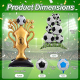 6PCS Soccer Balloons Large Trophy Mylar Balloons