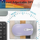 Wireless Mouse Bluetooth & 2.4G Dual Mode Rechargeable Optical Wireless Computer Mice With Usb Receiver, 3 Adjustable Dpi Portable Ergonomic Cordless Bluetooth Mouse For Laptop Pc Ipad Mac Os, Purple