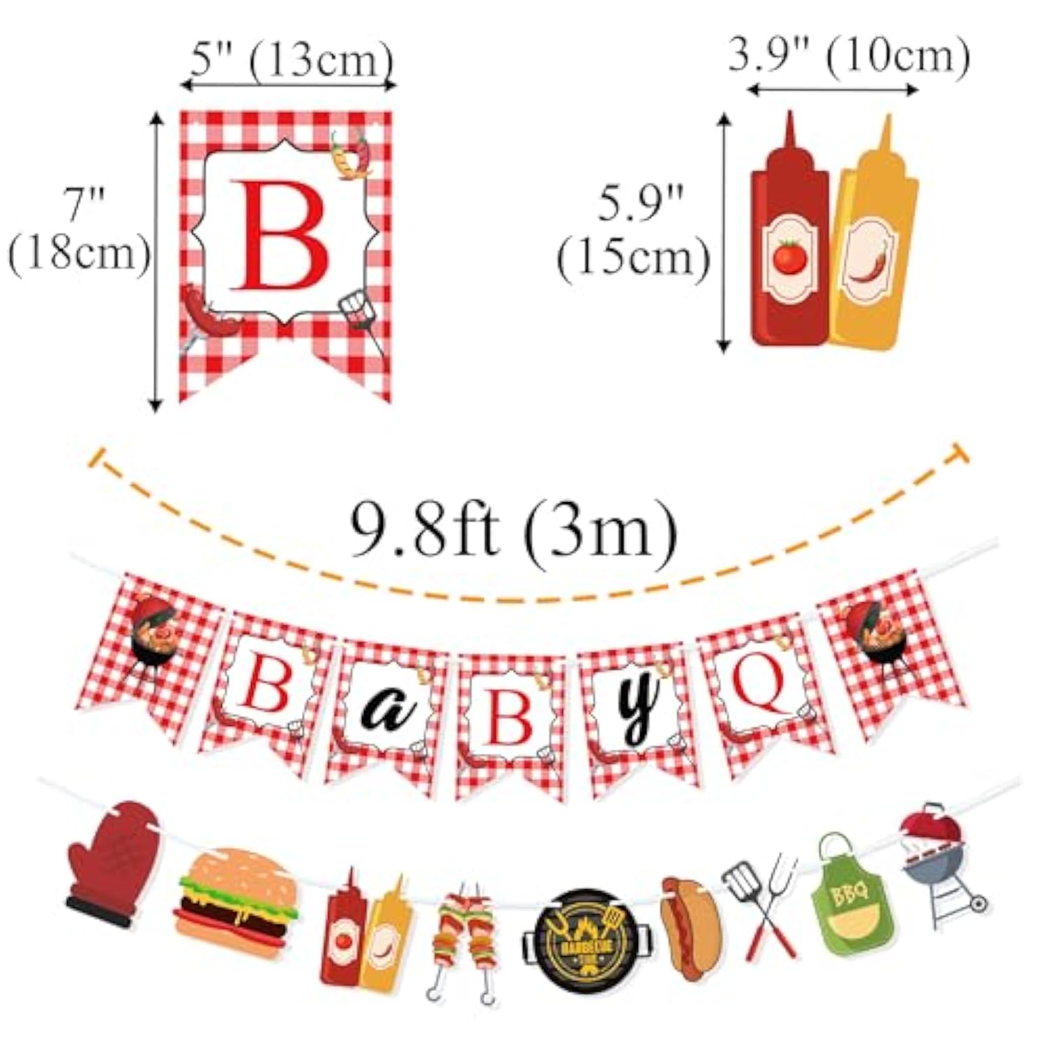 Baby Q Banner Baby Shower, BBQ & Gender Reveal Picnic Party Photo Backdrop