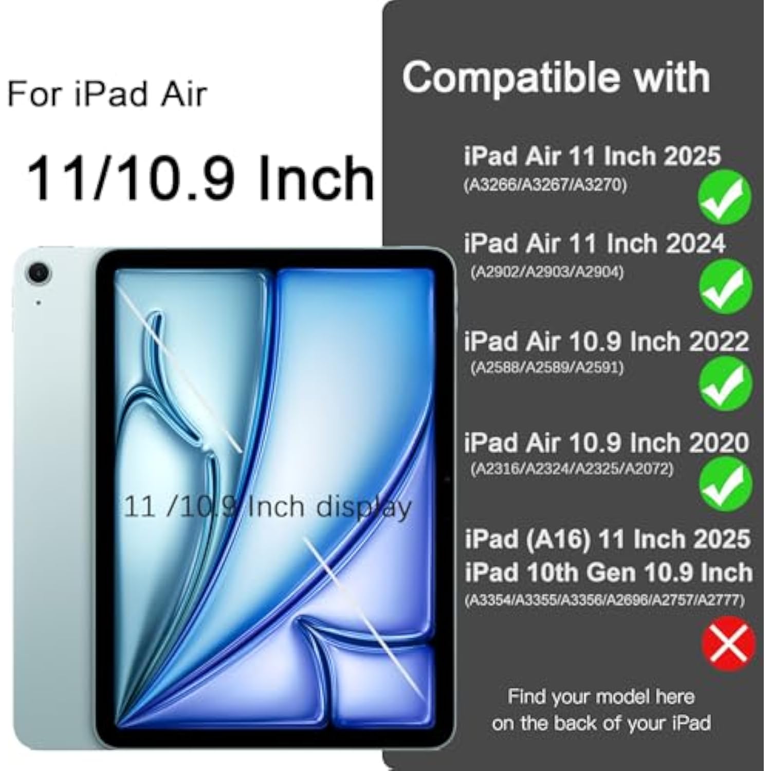 Compatible With Air 11 Inch Case 7Th/6Th Generation (M3/M2) 2025/2024, For Air 5Th/4Th Generation Case 10.9 Inch 2022/2020 With Pencil Holder[Auto Sleep/Wake], Sky Blue