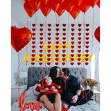 Valentines Day Decor, 1113Pcs Red Felt Garland Hanging String Hearts,