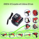 Car Battery Charger For Craftsman V20 20Vcraftsman Max Lithium Compact Batteries Lithium Battery Cmcb202 Cmcb204 Cmcb206