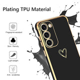 For Samsung Galaxy S23 Case, Cute Heart Pattern Slim S23 Case, Soft Flexible Shockproof Tpu Bumper Women Girl Non-Slip Lightweight Phone Cover Charging Case For Samsung S23 6.1" 2023, Black