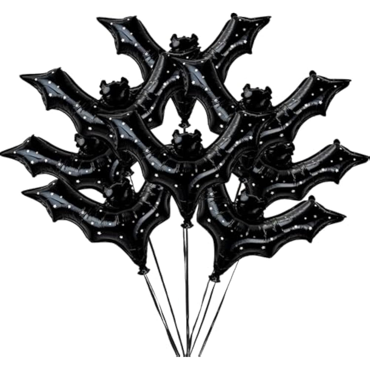 Bat Balloons Black Halloween Foil Balloons Spooky Star Party Decorations 8pcs Set