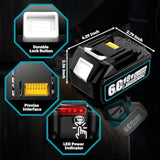 2-Pack 18V 6.0Ah Replacement Batteries for Makita with Dustproof Covers