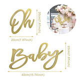 Wooden Baby Shower Sign: Gold Painted "Oh Baby" Banner