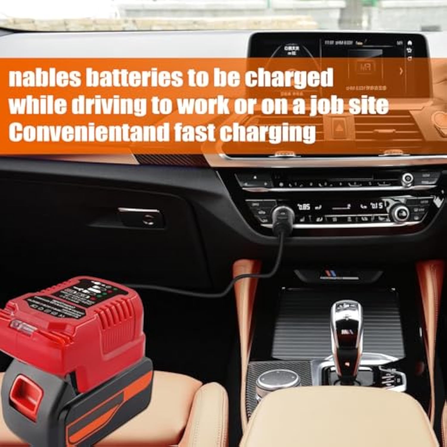 For Black&Decker 20V Lithium Battery Charger Replacement, Car Charger For B&D/For Porter Cable 20V Lithium Battery With Cigarette Lighter Plug Vehicle Charger