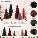 6 Pcs Neutral Paper Christmas Tree Honeycomb Table Centerpiece
