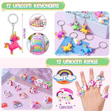 146Pcs Unicorn Party Favors Birthday Supplies Girls, Headband Bag Bracelet Stamper Keychain Slap Bracelet Tattoo Sticker Ring, Goodie Stuffer Pinata Filler Rainbow Unicorn Party Supplies Decor