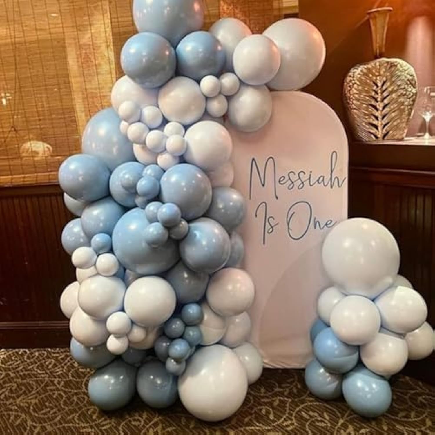 113pcs Dusty Blue White Balloon Arch Kit for Weddings, Birthdays & Baby Showers
