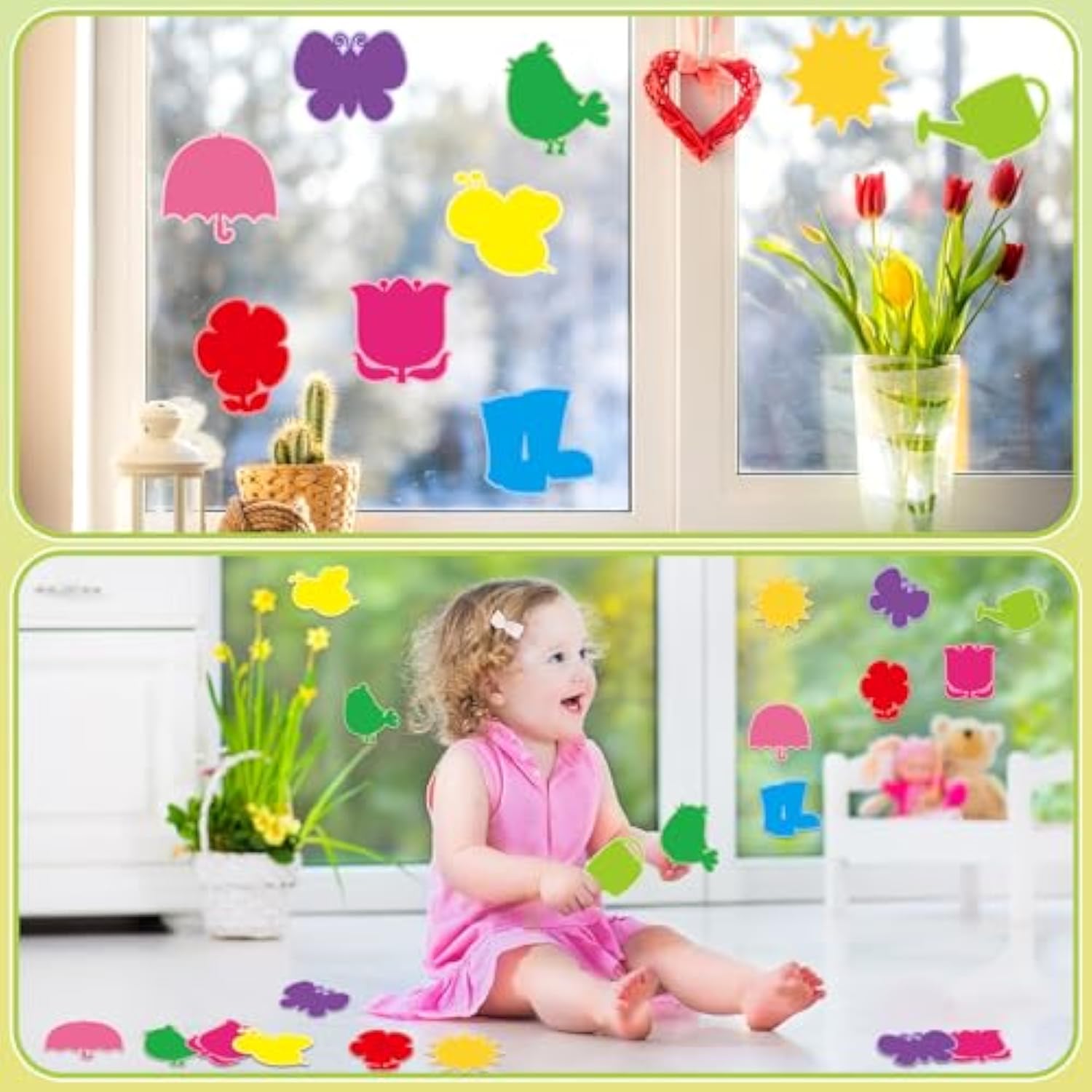 108 Pcs Spring Paper Flower Cutouts Spring Bulletin Board Decorations Flowers Butterflies Bees Birds Cut Outs For Kids Classroom Wall Door Decoration